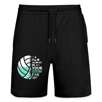 I'll always be your biggest fan volleyball - Stanley/Stella Unisex Bio Joggingshorts Trainer  - Schwarz - Vorne - Nik (191cm) & Marisol (170cm)
