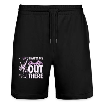 That's my daughter out there - Stanley/Stella Trainer Unisex Organic Jogging Shorts - black - Front - Nik (191cm) & Marisol (170cm)