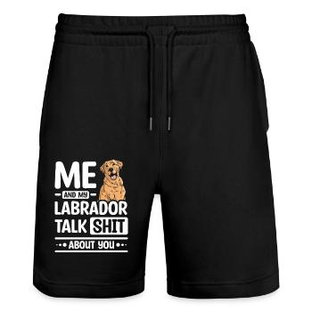 Me and my Labrador talk about you - Stanley/Stella Unisex Bio Joggingshorts Trainer  - Schwarz - Vorne - Nik (191cm) & Marisol (170cm)