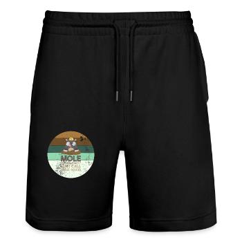 Maulwurf Maulwürfe Chemie - Stanley/Stella Unisex Bio Joggingshorts Trainer  - Schwarz - Vorne - Nik (191cm) & Marisol (170cm)
