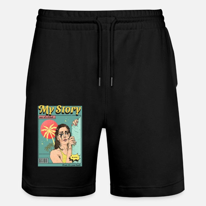 Comic Buch - Stanley/Stella Unisex Bio Joggingshorts Trainer  - Schwarz