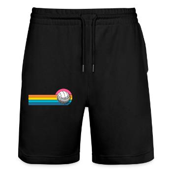 Volleyball - Stanley/Stella Trainer Unisex Organic Jogging Shorts - black - Front - Nik (191cm) & Marisol (170cm)