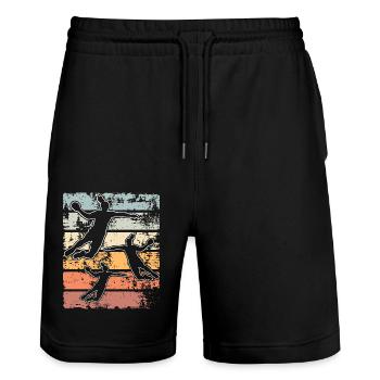Handball Handball Player Women Handball - Stanley/Stella Trainer Unisex Organic Jogging Shorts - black - Front - Nik (191cm) & Marisol (170cm)