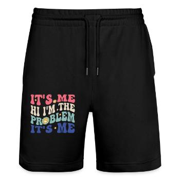 Funny quote It's Me Hi, I'm the problem - Stanley/Stella Trainer Unisex Organic Jogging Shorts - black - Front - Nik (191cm) & Marisol (170cm)