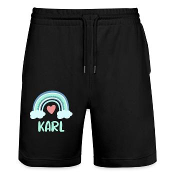 Karl Nom Rainbow Baby - Short de jogging bio TRAINER Stanley/Stella unisexe - noir - Devant - Nik (191cm) & Marisol (170cm)