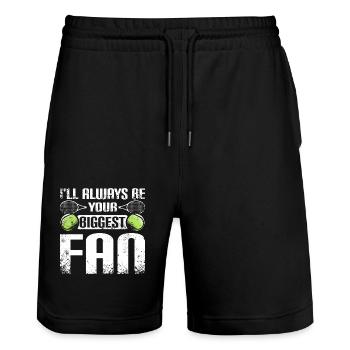 I'll always be your biggest tennis fan - Stanley/Stella Unisex Bio Joggingshorts Trainer  - Schwarz - Vorne - Nik (191cm) & Marisol (170cm)