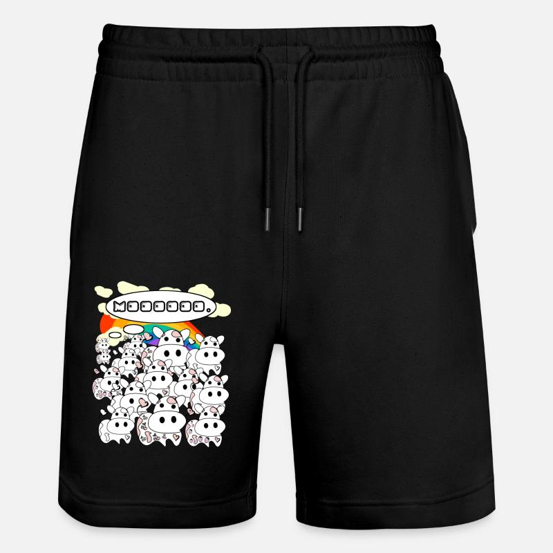 Erdbeeren - Kühe - Stanley/Stella Unisex Bio Joggingshorts Trainer  - Schwarz