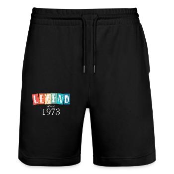 Birthday a legend was born in 1973 - Stanley/Stella Trainer Unisex Organic Jogging Shorts - black - Front - Nik (191cm) & Marisol (170cm)