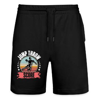 Handball Handball Player - Stanley/Stella Trainer Unisex Organic Jogging Shorts - black - Front - Nik (191cm) & Marisol (170cm)