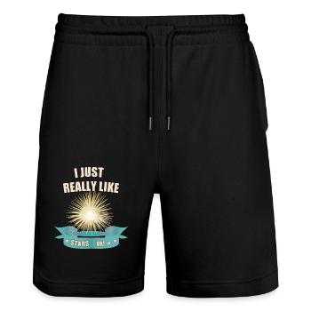 Stetnen lover - Stanley/Stella Unisex Bio Joggingshorts Trainer  - Schwarz - Vorne - Nik (191cm) & Marisol (170cm)