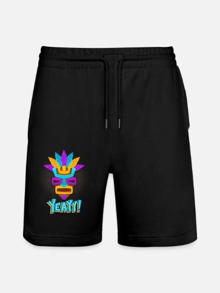 Aztecs, Mayan culture, tribal culture folklore mask - Stanley/Stella Trainer Unisex Organic Jogging Shorts - black