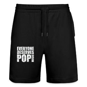 Everyone deserves Pop Music Sänger Stars - Stanley/Stella Unisex Bio Joggingshorts Trainer  - Schwarz - Vorne - Nik (191cm) & Marisol (170cm)