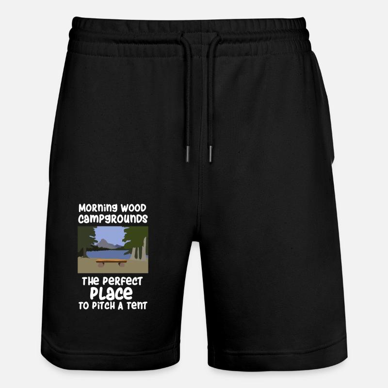 Camping Spruch Zelten - Stanley/Stella Unisex Bio Joggingshorts Trainer  - Schwarz