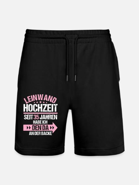 35 verheiratet Leinwand Hochzeit 35.Hochzeitstag - Stanley/Stella Unisex Bio Joggingshorts Trainer  - Schwarz