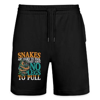 Snakes Are Hard To Fool They Have No Legs To Pull - Stanley/Stella Unisex Bio Joggingshorts Trainer  - Schwarz - Vorne - Nik (191cm) & Marisol (170cm)