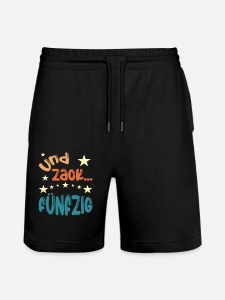Und zack Fünfzig - Stanley/Stella Unisex Bio Joggingshorts Trainer  - Schwarz