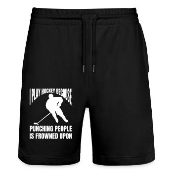 Joueur de hockey sur glace Fan de hockey Équipe de hockey sur glace Hockey sur glace - Short de jogging bio TRAINER Stanley/Stella unisexe - noir - Devant - Nik (191cm) & Marisol (170cm)