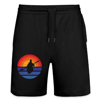 Ruderer Ruderteam Rudern Ruderverein Rudersport - Stanley/Stella Unisex Bio Joggingshorts Trainer  - Schwarz - Vorne - Nik (191cm) & Marisol (170cm)