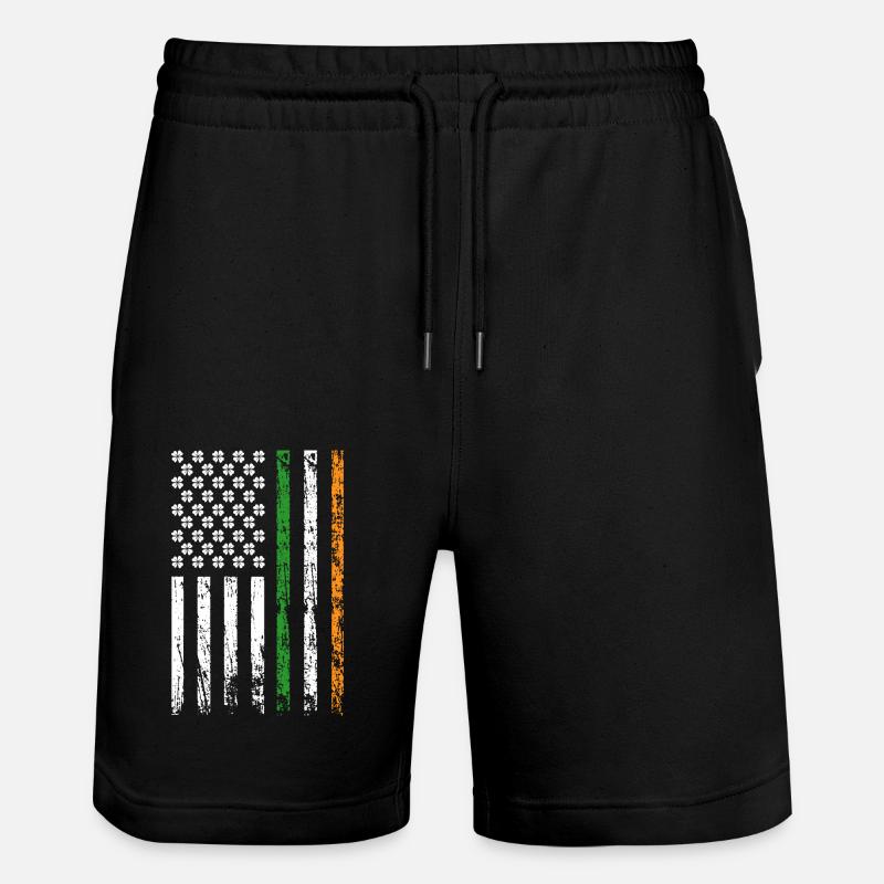 Drapeau américain Patriotique Saint-Patrick - Short de jogging bio TRAINER Stanley/Stella unisexe - noir