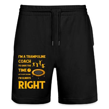 Trampolin-Trainer - Stanley/Stella Unisex Bio Joggingshorts Trainer  - Schwarz - Vorne - Nik (191cm) & Marisol (170cm)