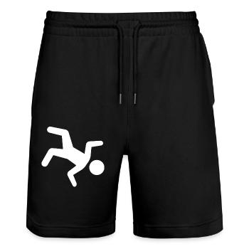 Trampoline - Stanley/Stella Trainer Unisex Organic Jogging Shorts - black - Front - Nik (191cm) & Marisol (170cm)