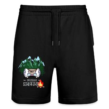 natürlich schlafen Waldbewohner Öko Freak träumen - Stanley/Stella Unisex Bio Joggingshorts Trainer  - Schwarz - Vorne - Nik (191cm) & Marisol (170cm)