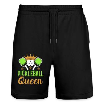 Pickleball Queen Paddle Sports Game Player - Stanley/Stella Trainer Unisex Organic Jogging Shorts - black - Front - Nik (191cm) & Marisol (170cm)