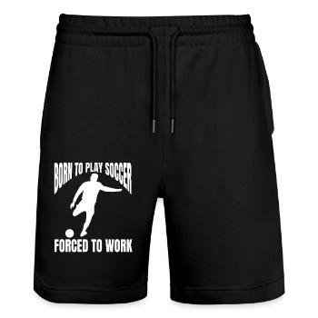 Joueur de football Football Design Équipe de football - Short de jogging bio TRAINER Stanley/Stella unisexe - noir - Devant - Nik (191cm) & Marisol (170cm)