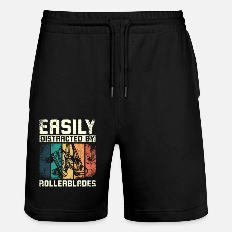 Easily distracted by rollerblades - Stanley/Stella Unisex Bio Joggingshorts Trainer  - Schwarz
