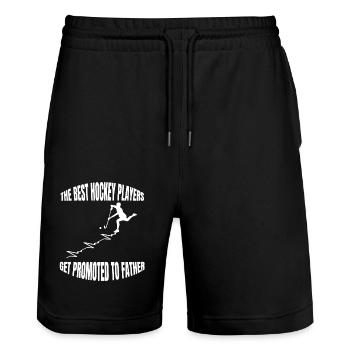 Cadeau Hockey Floorball Hockey Joueur de hockey sur gazon - Short de jogging bio TRAINER Stanley/Stella unisexe - noir - Devant - Nik (191cm) & Marisol (170cm)