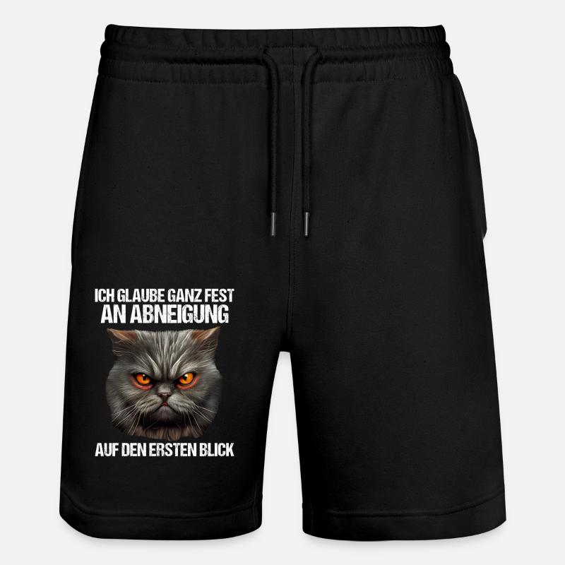 Katze Kätzchen Katzenhalter Katzen Sarkasmus - Stanley/Stella Unisex Bio Joggingshorts Trainer  - Schwarz