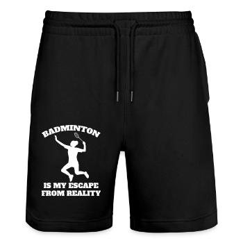 Badminton badminton fan badminton team badminton - Stanley/Stella Trainer Unisex Organic Jogging Shorts - black - Front - Nik (191cm) & Marisol (170cm)