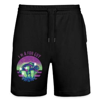 I'm a funny guy - Stanley/Stella Trainer Unisex Organic Jogging Shorts - black - Front - Nik (191cm) & Marisol (170cm)
