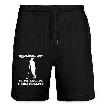 Golfers Golf Course Golf Golf Golf Club - Stanley/Stella Trainer Unisex Organic Jogging Shorts - black - Front - Nik (191cm) & Marisol (170cm)