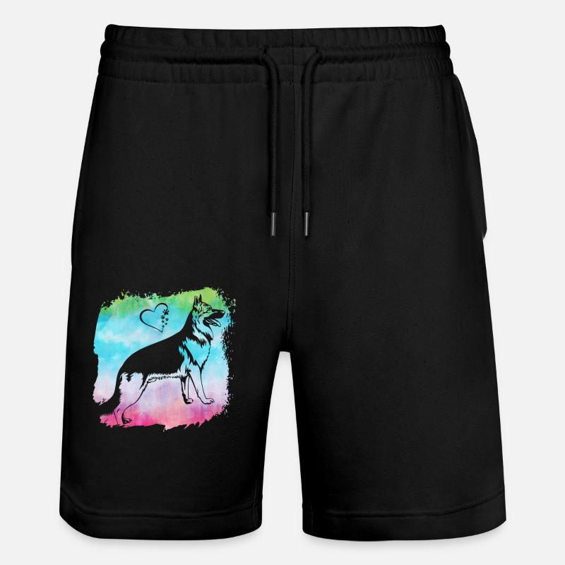 Deutscher Schäferhund - Stanley/Stella Unisex Bio Joggingshorts Trainer  - Schwarz