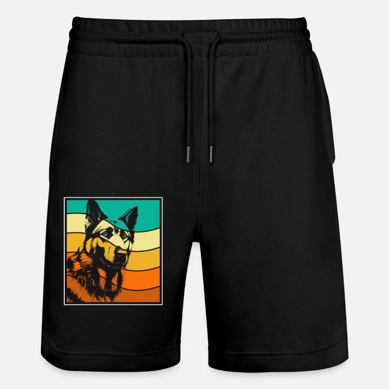 Deutscher Schäferhund - Stanley/Stella Unisex Bio Joggingshorts Trainer  - Schwarz