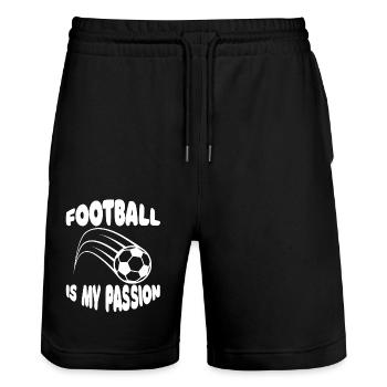 Football Design Football Team Joueur de football - Short de jogging bio TRAINER Stanley/Stella unisexe - noir - Devant - Nik (191cm) & Marisol (170cm)