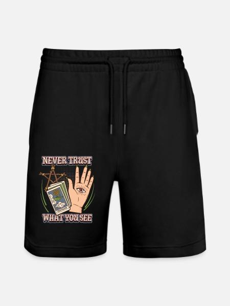 Divination Occultism Palmistry, Palmistry Saying - Stanley/Stella Trainer Unisex Organic Jogging Shorts - black