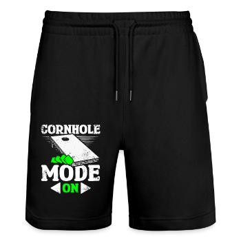 Mode Cornhole activé - Short de jogging bio TRAINER Stanley/Stella unisexe - noir - Devant - Nik (191cm) & Marisol (170cm)