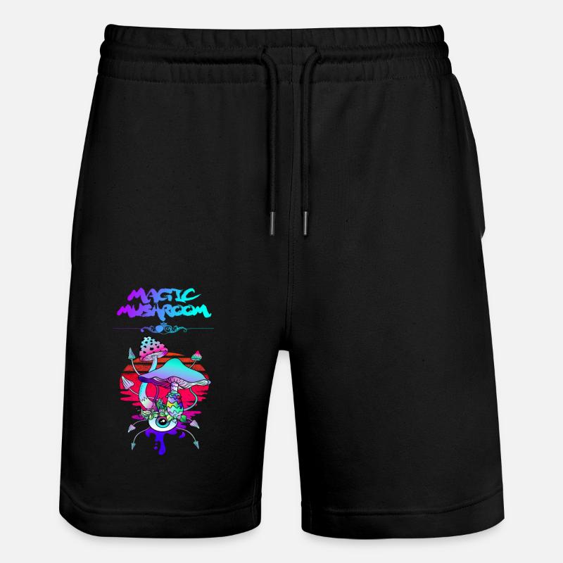 Magic Mushroom Sunset - Stanley/Stella Unisex Bio Joggingshorts Trainer  - Schwarz