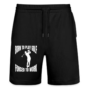 Golfers Golf Golf Golf Club Golf Course - Stanley/Stella Trainer Unisex Organic Jogging Shorts - black - Front - Nik (191cm) & Marisol (170cm)