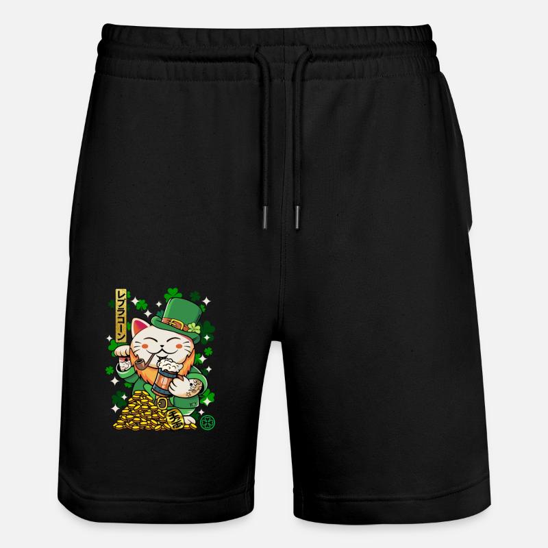 Saint Patrick - Luprechaun Maneki Neko - Short de jogging bio TRAINER Stanley/Stella unisexe - noir