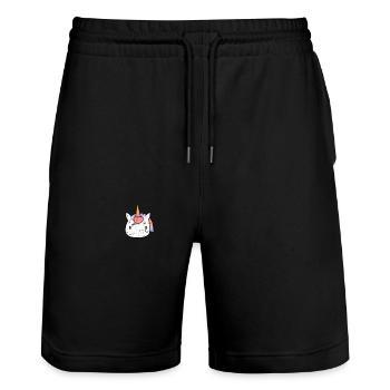 Tête de licorne aux couleurs de l’arc-en-ciel Pocket Grunge - Short de jogging bio TRAINER Stanley/Stella unisexe - noir - Devant - Nik (191cm) & Marisol (170cm)