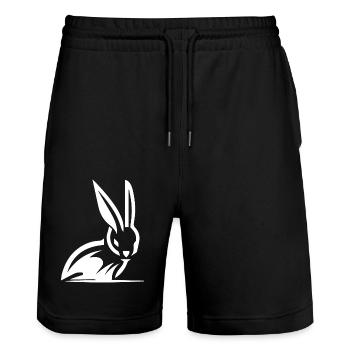 Süsses Oster Hase Kaninchen Portrat - Stanley/Stella Unisex Bio Joggingshorts Trainer  - Schwarz - Vorne - Nik (191cm) & Marisol (170cm)