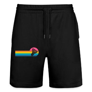 Badminton - Stanley/Stella Unisex Bio Joggingshorts Trainer  - Schwarz - Vorne - Nik (191cm) & Marisol (170cm)
