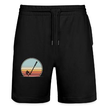 Golf Golfer - Stanley/Stella Unisex Bio Joggingshorts Trainer  - Schwarz - Vorne - Nik (191cm) & Marisol (170cm)