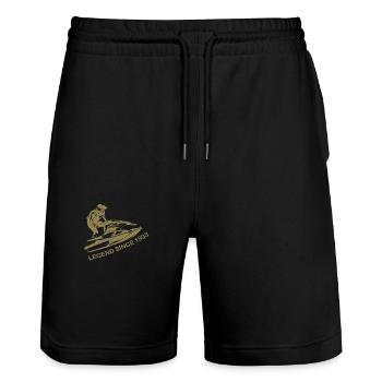 Jet Ski Legende 1993 Geburtstag - Stanley/Stella Unisex Bio Joggingshorts Trainer  - Schwarz - Vorne - Nik (191cm) & Marisol (170cm)