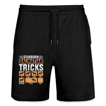 Stubborn Dalmatian Tricks - Stanley/Stella Unisex Bio Joggingshorts Trainer  - Schwarz - Vorne - Nik (191cm) & Marisol (170cm)