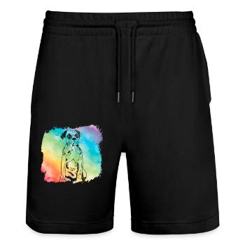 Boxer - Stanley/Stella Trainer Unisex Organic Jogging Shorts - black - Front - Nik (191cm) & Marisol (170cm)