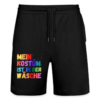 Mein Kostüm ist in der Wäscherei Carnival Party - Stanley/Stella Unisex Bio Joggingshorts Trainer  - Schwarz - Vorne - Nik (191cm) & Marisol (170cm)